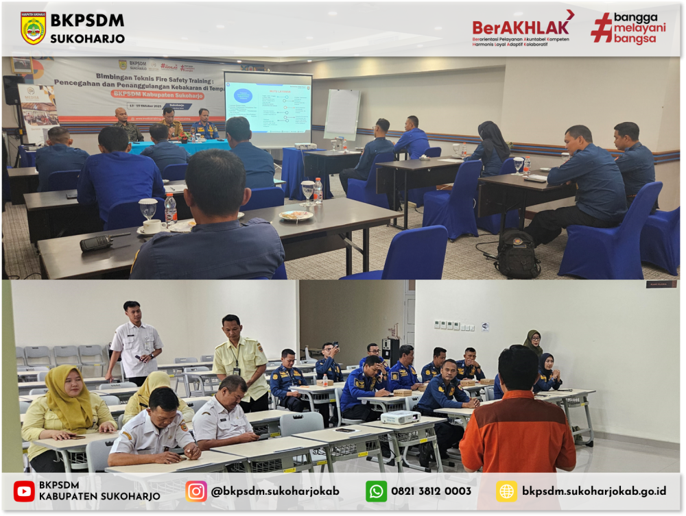 Tingkatkan Kesiapsiagaan, BKPSDM Sukoharjo Selenggarakan Pelatihan Fire Safety bagi Petugas Damkar
