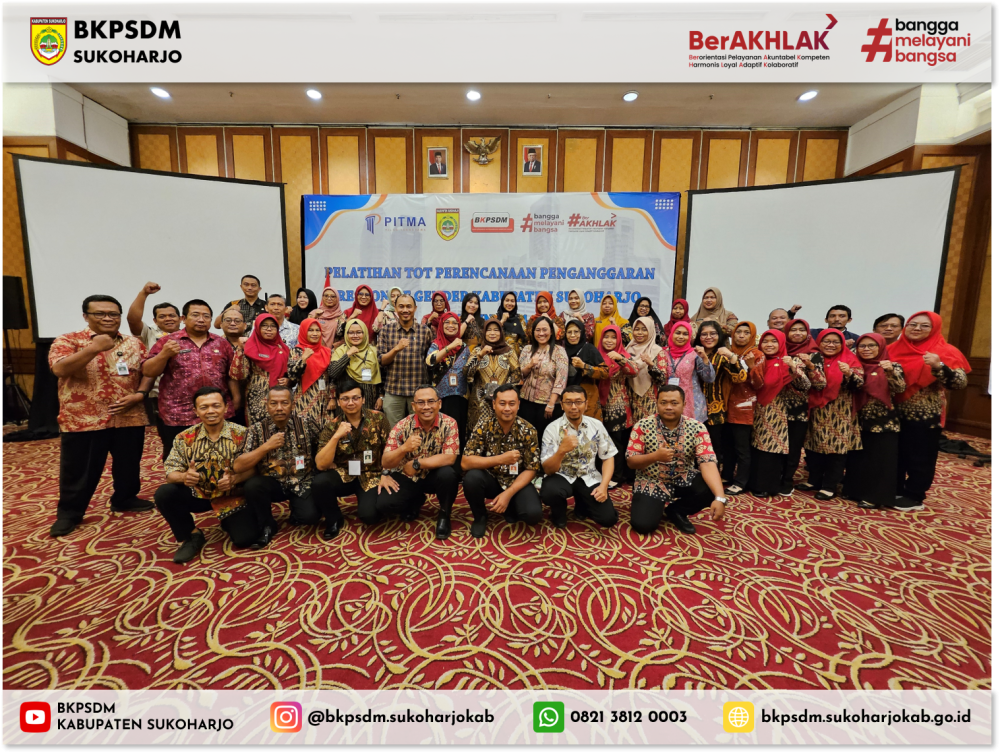 Tingkatkan Resposifitas Gender, 43 Peserta OPD Sukoharjo Ikuti TOT Perencanaan dan Penganggaran di Solo