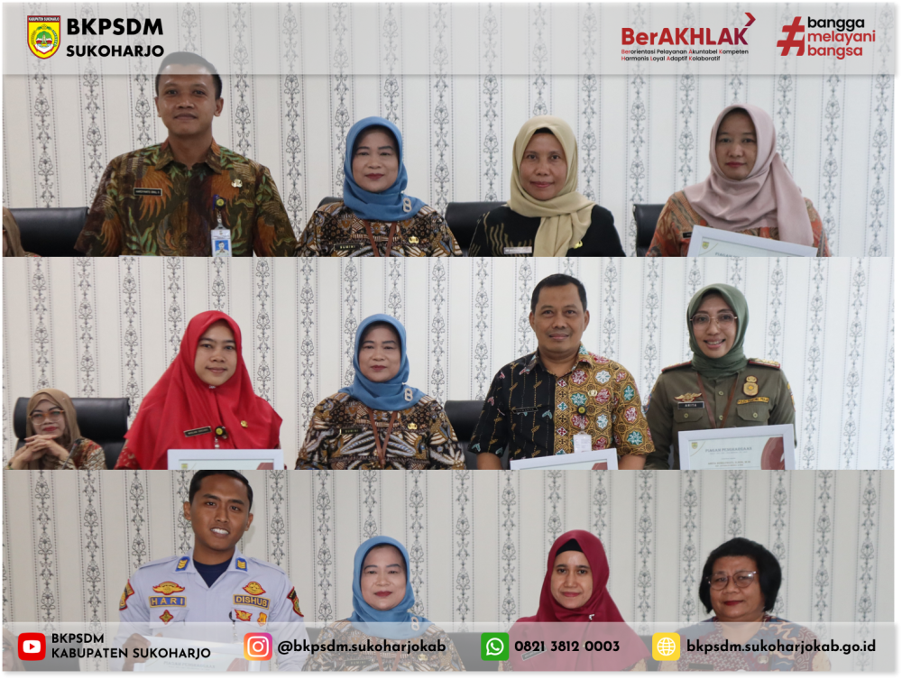 Apresiasi Gemilang : 9 PNS Terbaik Terima Penghargaan Atas Penilaian Kompetensi 2024 di Sukoharjo